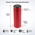 Smart LED Temperature Display Insulated Water Bottle (500ml) - Hot & Cold