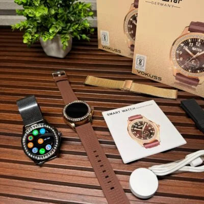 VOKUSS G14 Star Smartwatch with Rhinestone Bezel & 3 Interchangeable Straps